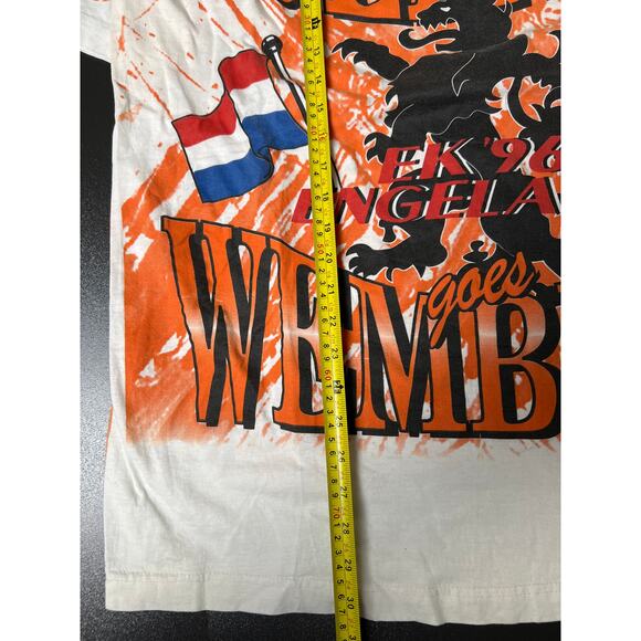 Vintage INSANE Holland vs Wembley England 96" Size XL Soccer World Cup AOP - Picture 3 of 6
